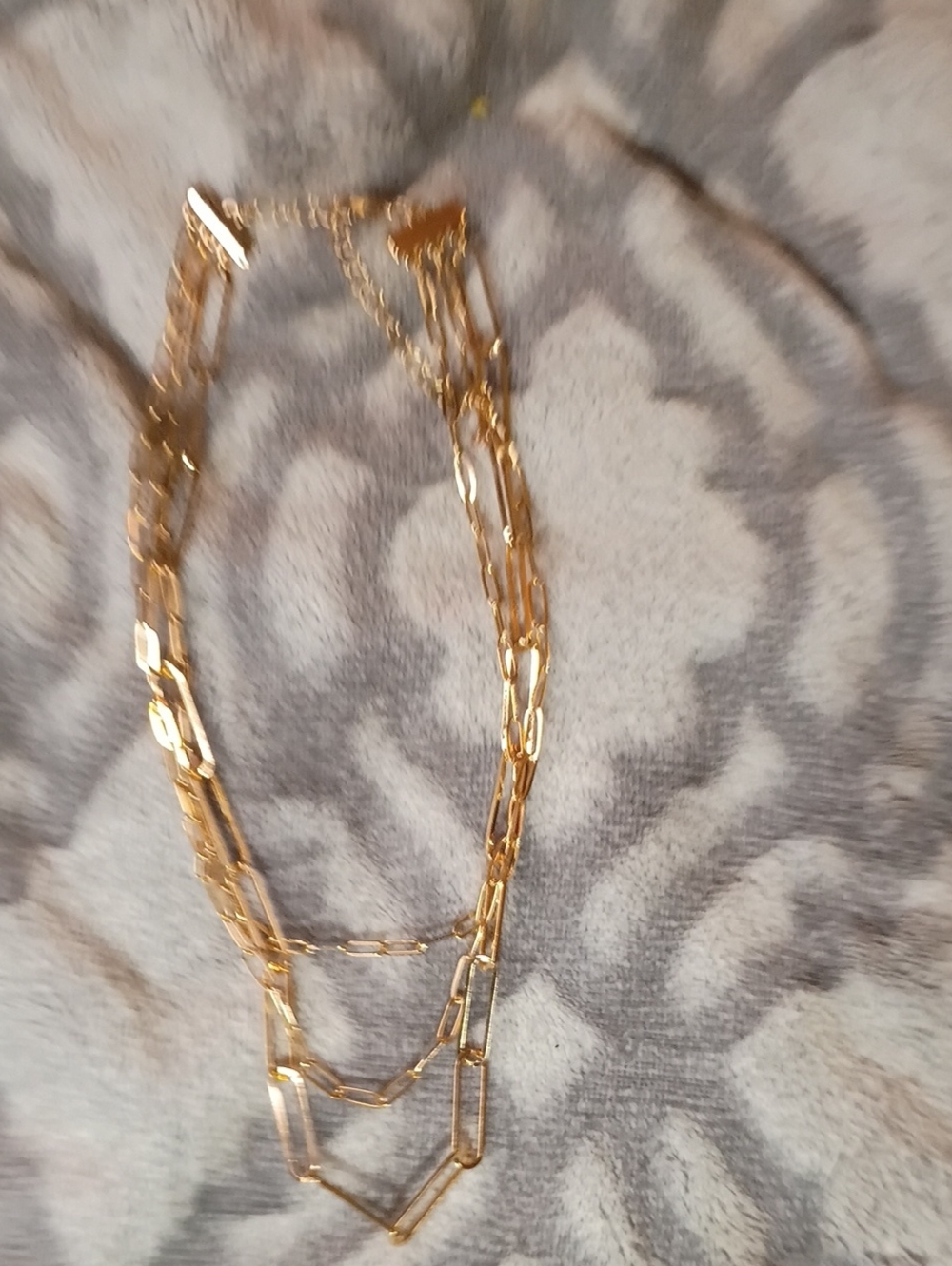 Layered Gold Paperclip Necklace - Women Jewelry